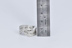 14K 1.75 Ctw Baguette Natural Diamond Twist Knot Ring White Gold