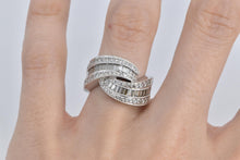Load image into Gallery viewer, 14K 1.75 Ctw Baguette Natural Diamond Twist Knot Ring White Gold
