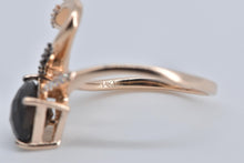 Load image into Gallery viewer, 14K LeVian Faceted Smoky Quartz Serpent Snake Ring Rose Gold