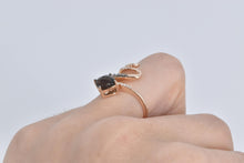 Load image into Gallery viewer, 14K LeVian Faceted Smoky Quartz Serpent Snake Ring Rose Gold