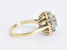 Load image into Gallery viewer, 14K 1.00 Ctw Natural Diamond Cluster Statement Ring Yellow Gold
