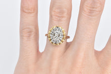 Load image into Gallery viewer, 14K 1.00 Ctw Natural Diamond Cluster Statement Ring Yellow Gold
