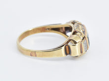 Load image into Gallery viewer, 14K Art Deco Peridot Diamond Ornate Wedding Band Ring Yellow Gold