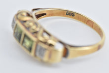 Load image into Gallery viewer, 14K Art Deco Peridot Diamond Ornate Wedding Band Ring Yellow Gold