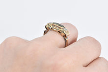 Load image into Gallery viewer, 14K Art Deco Peridot Diamond Ornate Wedding Band Ring Yellow Gold