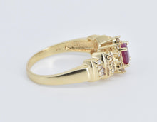 Load image into Gallery viewer, 14K Oval Natural Ruby Diamond Engagement Ring Yellow Gold