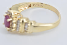 Load image into Gallery viewer, 14K Oval Natural Ruby Diamond Engagement Ring Yellow Gold