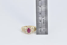 Load image into Gallery viewer, 14K Oval Natural Ruby Diamond Engagement Ring Yellow Gold