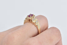Load image into Gallery viewer, 14K Oval Natural Ruby Diamond Engagement Ring Yellow Gold