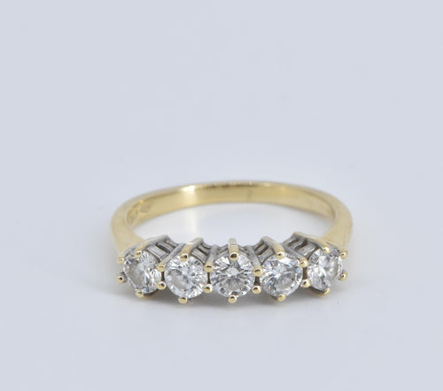 14K 1.00 Ctw Natural Diamond Wedding Band Ring Yellow Gold