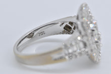 Load image into Gallery viewer, 18K 2.00 Ctw Oval Natural Diamond Cluster Baguette Ring White Gold