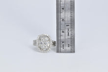 Load image into Gallery viewer, 18K 2.00 Ctw Oval Natural Diamond Cluster Baguette Ring White Gold