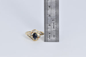 14K 1.50 Ctw Sapphire Baguette Natural Diamond Ring Yellow Gold