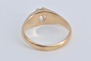 14K 0.24 Ct Old European Cut Natural Diamond Belcher Ring Yellow Gold