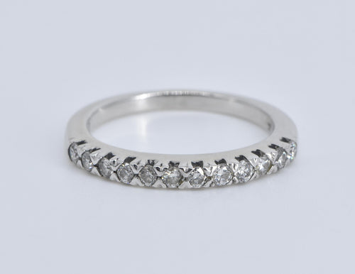 14K 0.30 Ctw Diamond Classic Wedding Band Ring White Gold