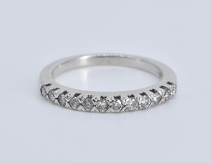 14K 0.30 Ctw Diamond Classic Wedding Band Ring White Gold