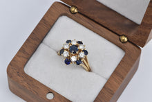 Load image into Gallery viewer, 14K 1.90 Ctw Sapphire Natural Diamond Cocktail Ring Yellow Gold