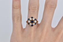 Load image into Gallery viewer, 14K 1.90 Ctw Sapphire Natural Diamond Cocktail Ring Yellow Gold