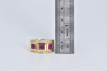 Load image into Gallery viewer, 14K 2.65 Ctw Natural Ruby Diamond Squared Band Ring Yellow Gold