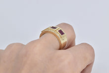 Load image into Gallery viewer, 14K 2.65 Ctw Natural Ruby Diamond Squared Band Ring Yellow Gold