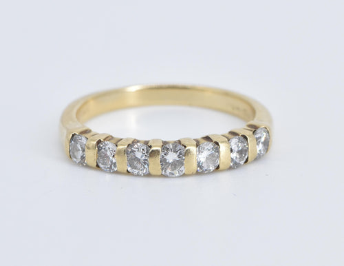 14K 0.75 Ctw Natural Diamond Wedding Band Ring Yellow Gold