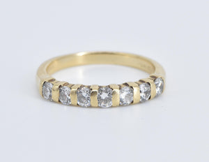 14K 0.75 Ctw Natural Diamond Wedding Band Ring Yellow Gold