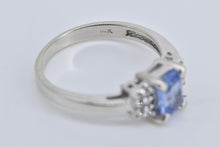 Load image into Gallery viewer, 14K Emerald Cut Tanzanite Diamond Statement Ring White Gold