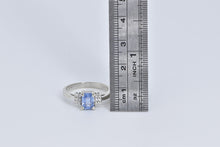 Load image into Gallery viewer, 14K Emerald Cut Tanzanite Diamond Statement Ring White Gold