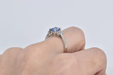 Load image into Gallery viewer, 14K Emerald Cut Tanzanite Diamond Statement Ring White Gold