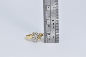 14K 0.38 Ctw Natural Diamond Vintage Cluster Ring Yellow Gold