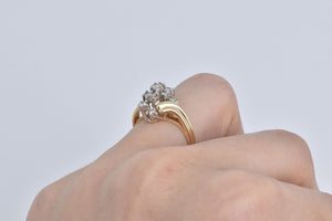 14K 0.38 Ctw Natural Diamond Vintage Cluster Ring Yellow Gold