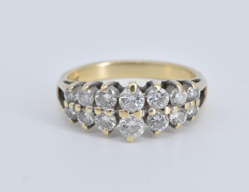 14K 0.88 Ctw Natural Diamond Vintage Graduated Ring Yellow Gold