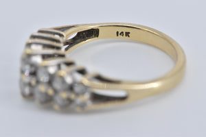 14K 0.88 Ctw Natural Diamond Vintage Graduated Ring Yellow Gold