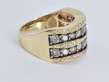 Load image into Gallery viewer, 14K 2.25 Ctw LeVian Natural Diamond Double Row Ring Yellow Gold