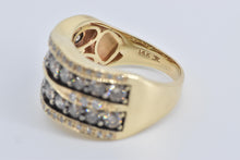 Load image into Gallery viewer, 14K 2.25 Ctw LeVian Natural Diamond Double Row Ring Yellow Gold