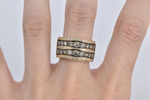 14K 2.25 Ctw LeVian Natural Diamond Double Row Ring Yellow Gold