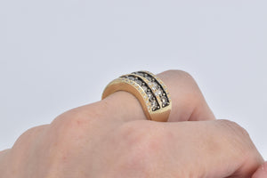 14K 2.25 Ctw LeVian Natural Diamond Double Row Ring Yellow Gold