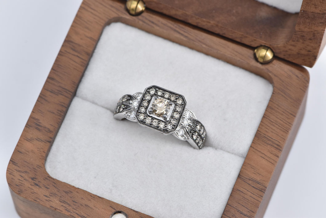 14K 0.90 Ctw LeVian Natural Diamond Engagement Ring White Gold
