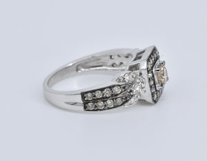 14K 0.90 Ctw LeVian Natural Diamond Engagement Ring White Gold