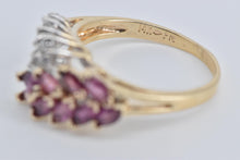 Load image into Gallery viewer, 14K Marquise Ruby Natural Diamond Wavy Ring Yellow Gold