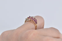 Load image into Gallery viewer, 14K Marquise Ruby Natural Diamond Wavy Ring Yellow Gold