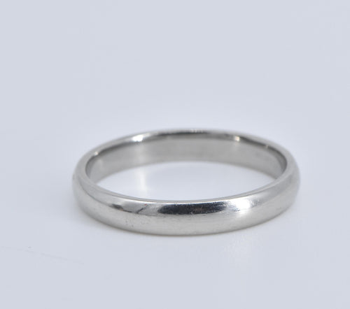Platinum 3.0mm Classic Simple Rounded Wedding Band Ring