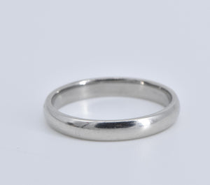 Platinum 3.0mm Classic Simple Rounded Wedding Band Ring