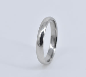 Platinum 3.0mm Classic Simple Rounded Wedding Band Ring
