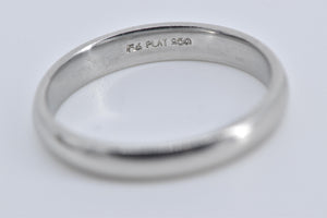 Platinum 3.0mm Classic Simple Rounded Wedding Band Ring