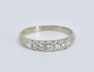 14K 0.30 Ctw Classic Diamond Wedding Band Ring White Gold