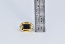 Load image into Gallery viewer, 18K Square Black Onyx 0.30 Ctw Natural Diamond Ring Yellow Gold