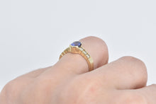Load image into Gallery viewer, 14K Oval Tanzanite Diamond Vintage Fashion Ring Yellow Gold