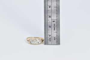 14K 1930's Art Deco Diamond Wedding Band Ring Yellow Gold