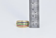 Load image into Gallery viewer, 14K 0.95Ctw Natural Diamond Emerald Ruby Sapphire Ring Yellow Gold